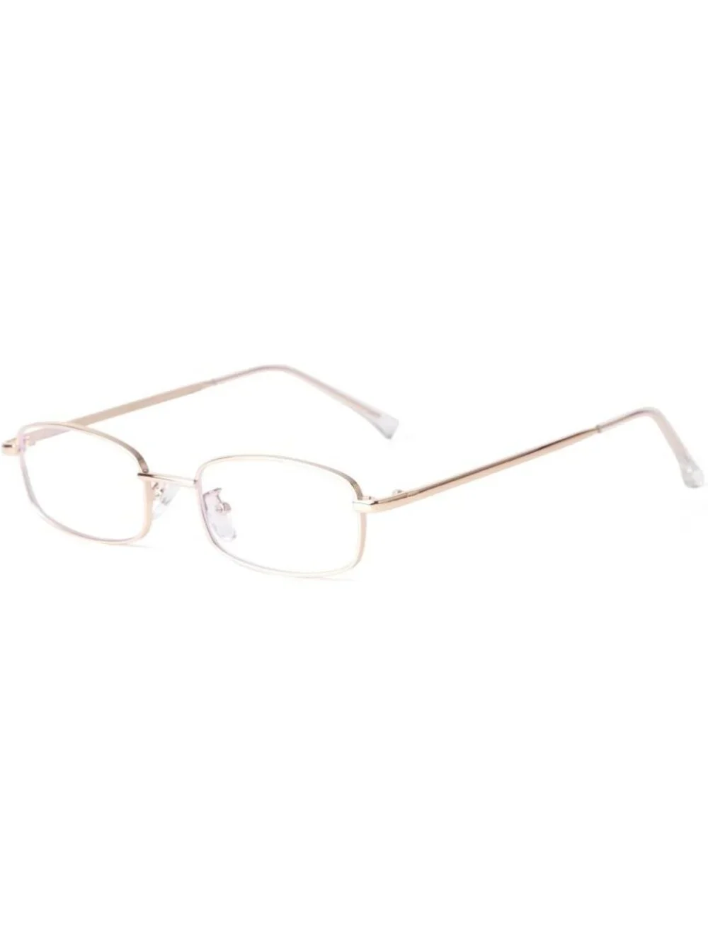 Trendy Y2K Rectangle Blue Light Glasses for Women & Men - Stylish Metal Frames